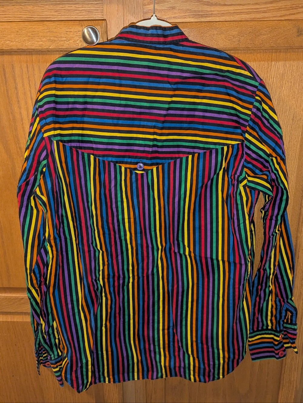 Vintage Mo Betta by Janice Western shirt rainbow Stripe men size M Garth Brooks - Picture 3 of 7